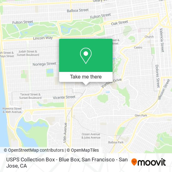 Mapa de USPS Collection Box - Blue Box
