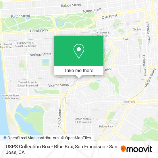 USPS Collection Box - Blue Box map
