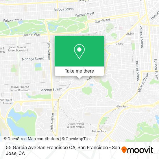 Mapa de 55 Garcia Ave San Francisco CA