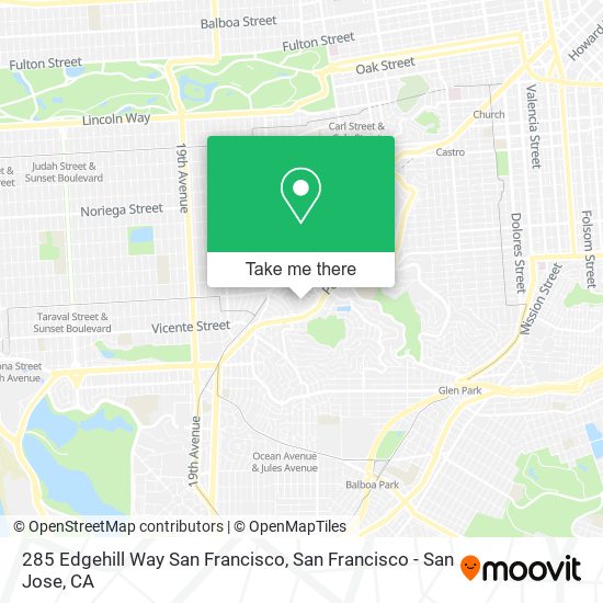 285 Edgehill Way San Francisco map