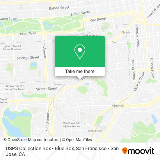 USPS Collection Box - Blue Box map