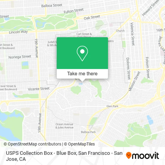 USPS Collection Box - Blue Box map