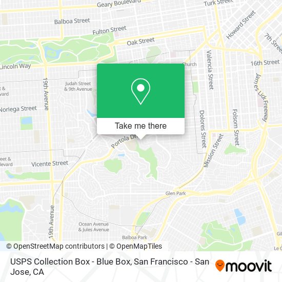 USPS Collection Box - Blue Box map