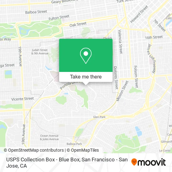 USPS Collection Box - Blue Box map