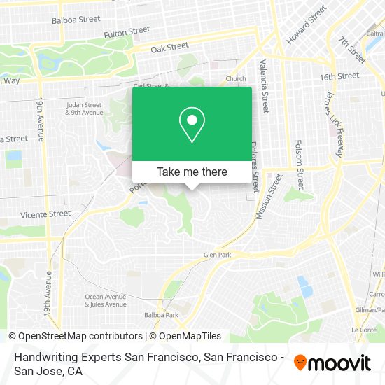 Handwriting Experts San Francisco map