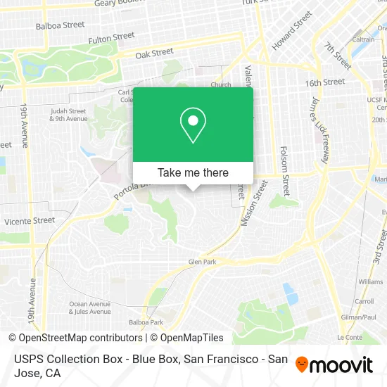 USPS Collection Box - Blue Box map