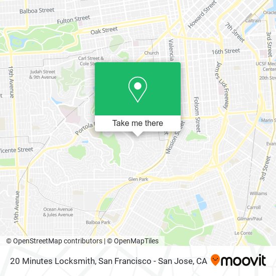 20 Minutes Locksmith map