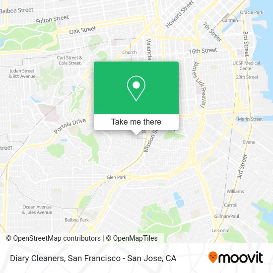 Diary Cleaners map