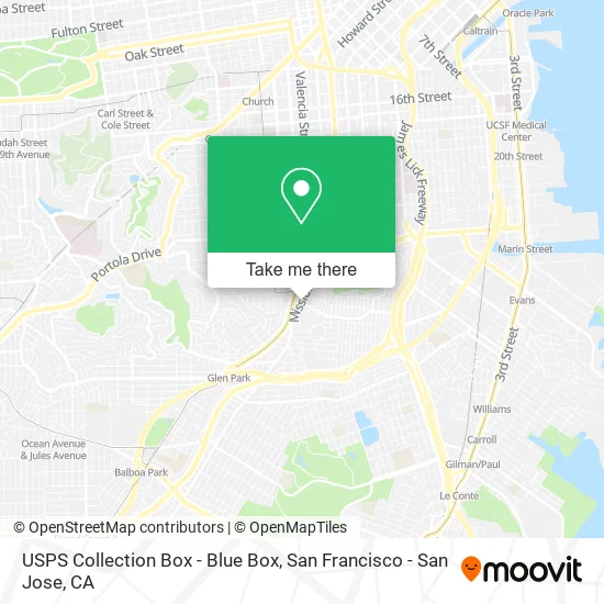 USPS Collection Box - Blue Box map