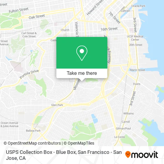 USPS Collection Box - Blue Box map