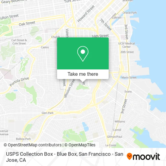 USPS Collection Box - Blue Box map