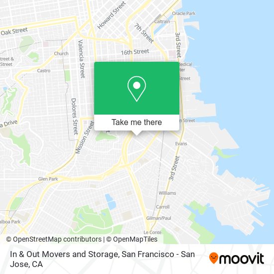 In & Out Movers and Storage map