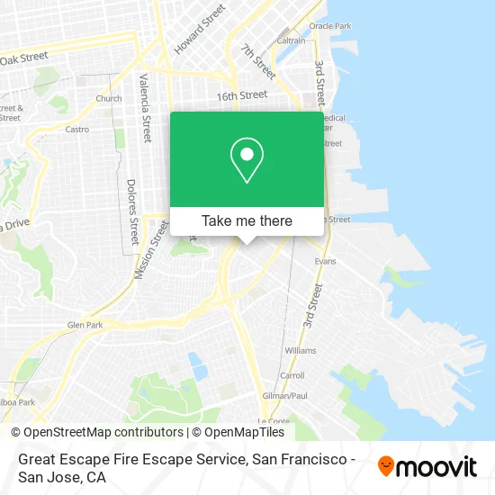 Great Escape Fire Escape Service map