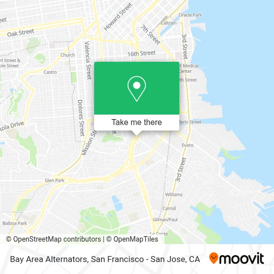 Bay Area Alternators map