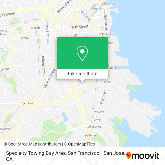 Specialty Towing Bay Area map