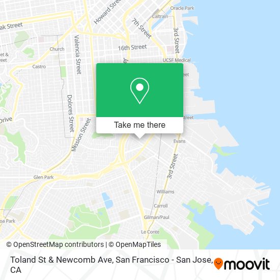 Toland St & Newcomb Ave map