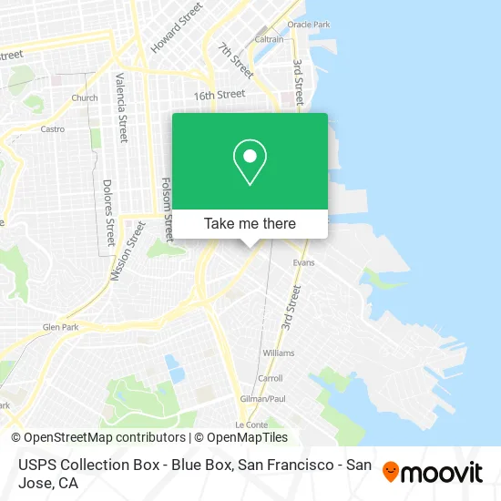 USPS Collection Box - Blue Box map