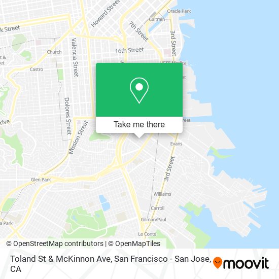 Toland St & McKinnon Ave map