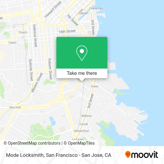 Mode Locksmith map