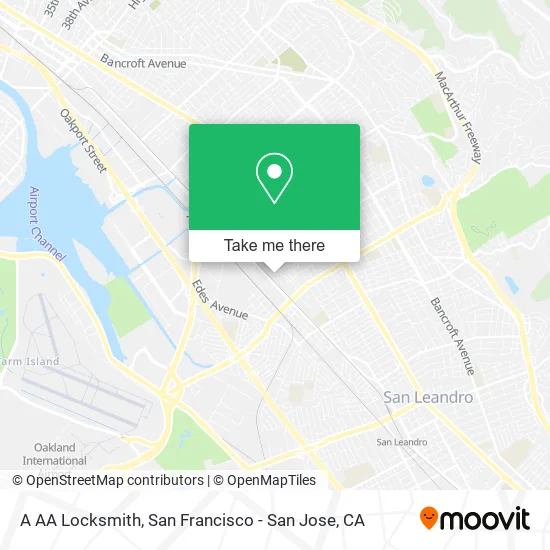 Mapa de A AA Locksmith