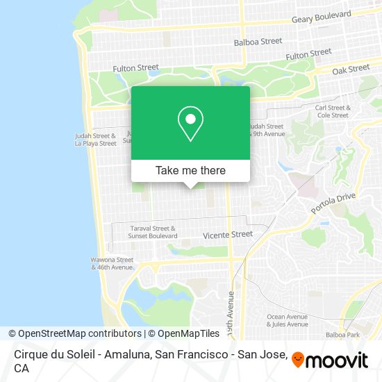 Mapa de Cirque du Soleil - Amaluna