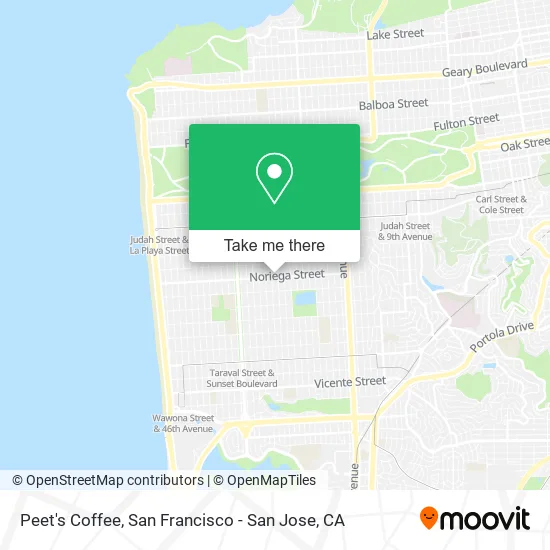 Mapa de Peet's Coffee