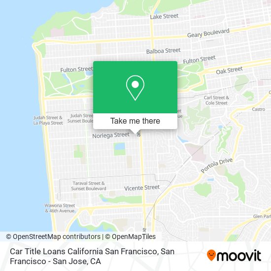 Car Title Loans California San Francisco map