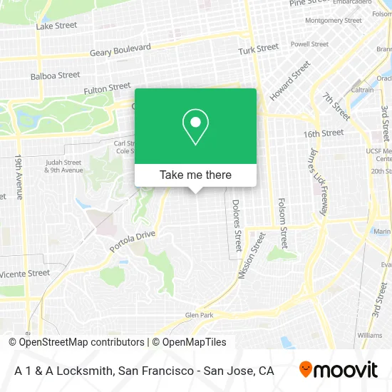 A 1 & A Locksmith map