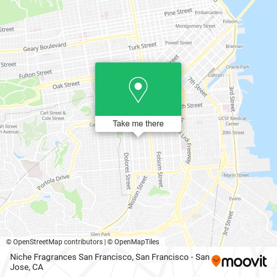 Niche Fragrances San Francisco map