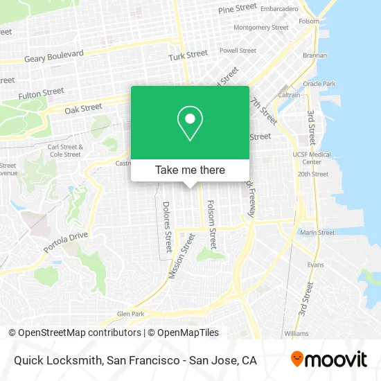 Mapa de Quick Locksmith