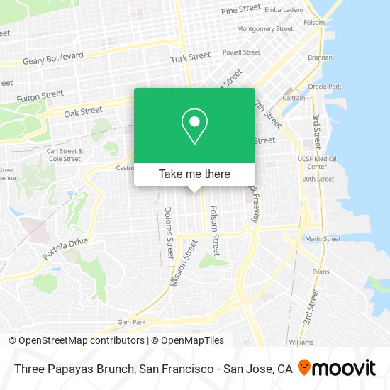 Three Papayas Brunch map
