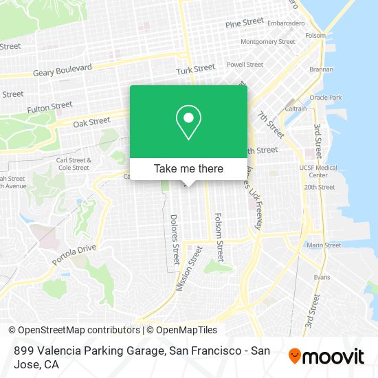 Mapa de 899 Valencia Parking Garage