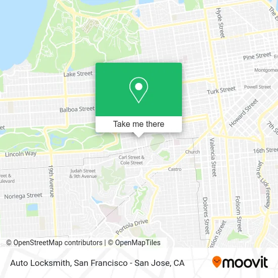 Auto Locksmith map
