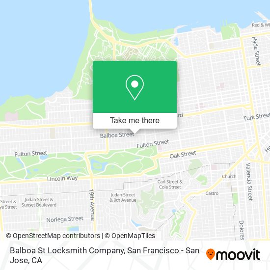 Balboa St Locksmith Company map