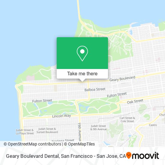 Geary Boulevard Dental map