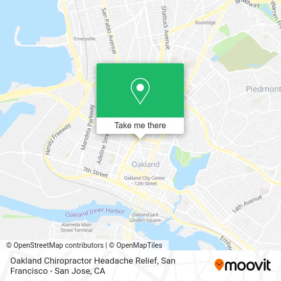 Oakland Chiropractor Headache Relief map