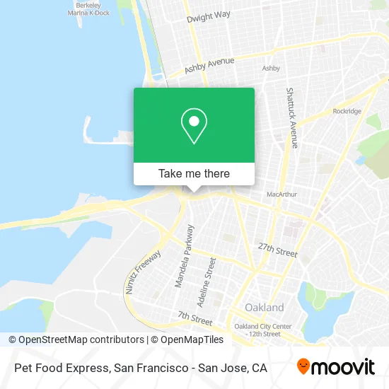 Mapa de Pet Food Express
