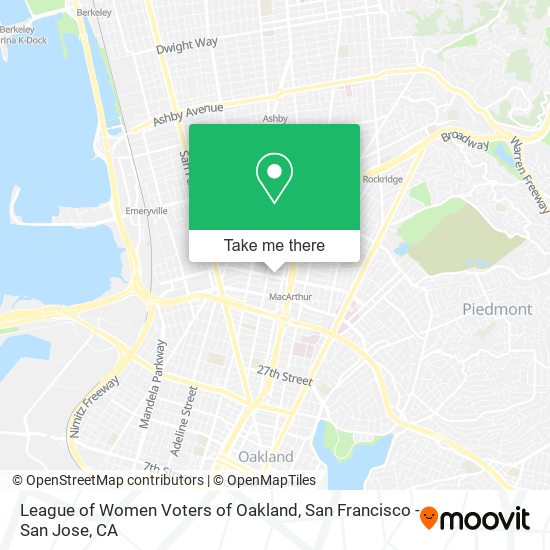 Mapa de League of Women Voters of Oakland