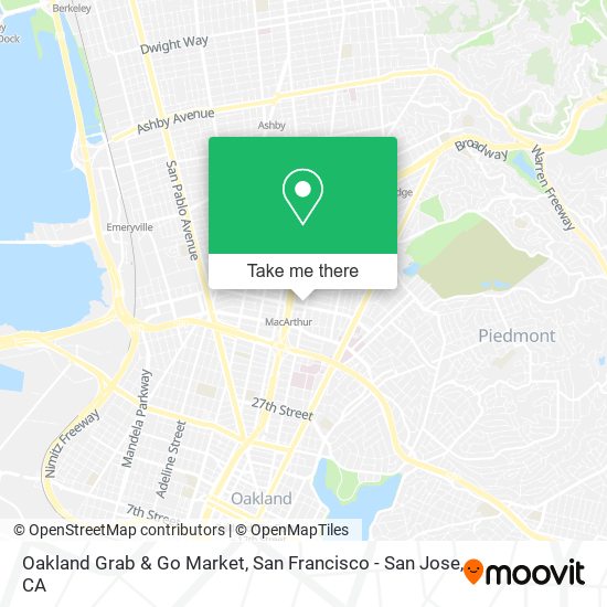 Mapa de Oakland Grab & Go Market