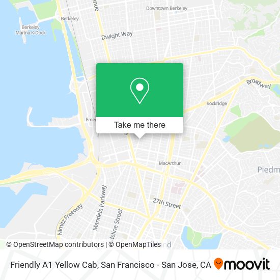 Friendly A1 Yellow Cab map