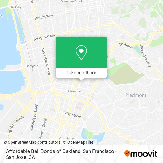 Affordable Bail Bonds of Oakland map