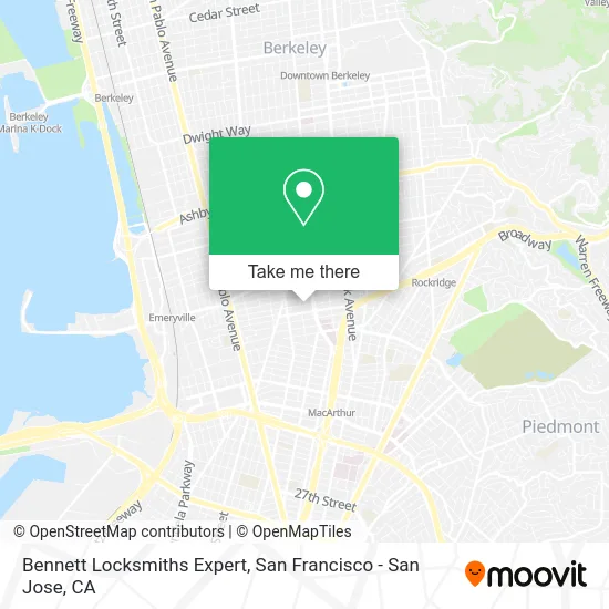 Bennett Locksmiths Expert map