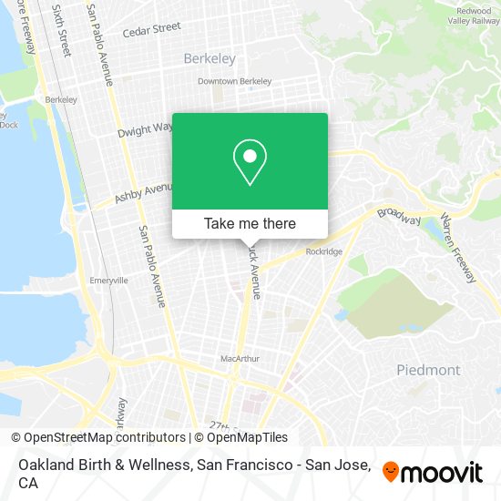 Oakland Birth & Wellness map