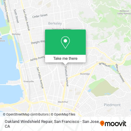 Oakland Windshield Repair map