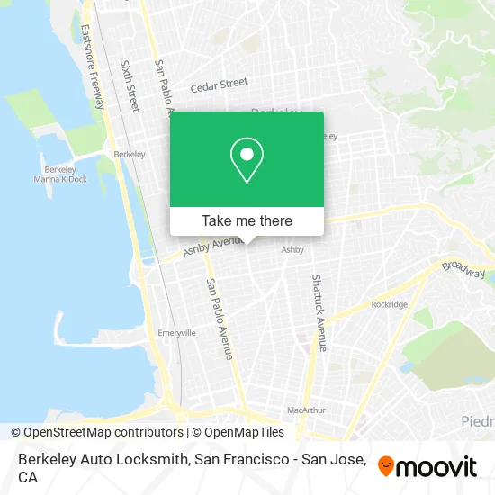 Mapa de Berkeley Auto Locksmith