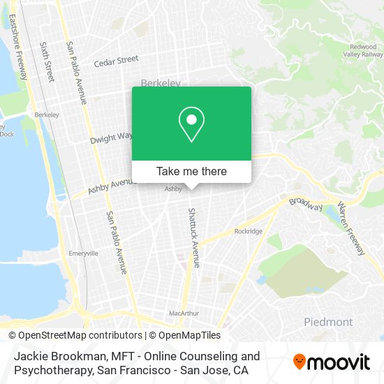 Jackie Brookman, MFT - Online Counseling and Psychotherapy map