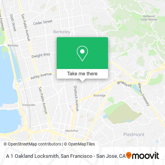 A 1 Oakland Locksmith map
