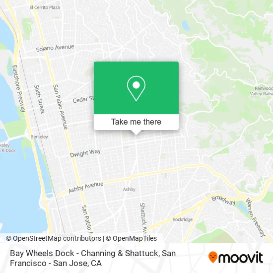 Mapa de Bay Wheels Dock - Channing & Shattuck