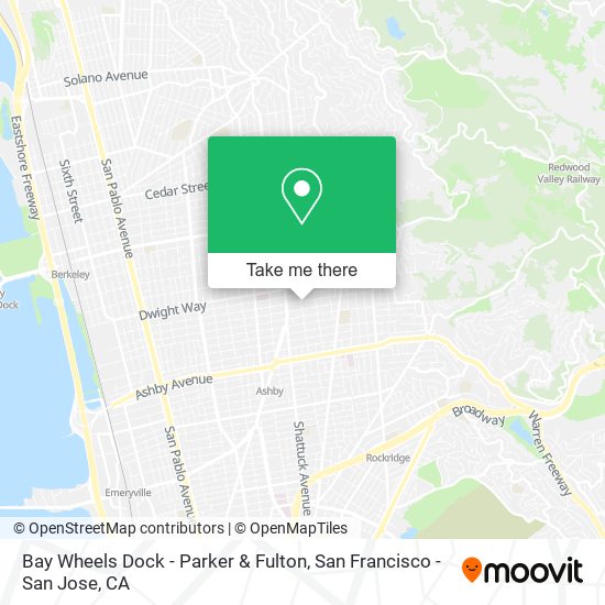 Bay Wheels Dock - Parker & Fulton map