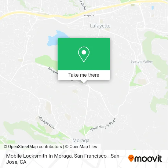Mobile Locksmith In Moraga map